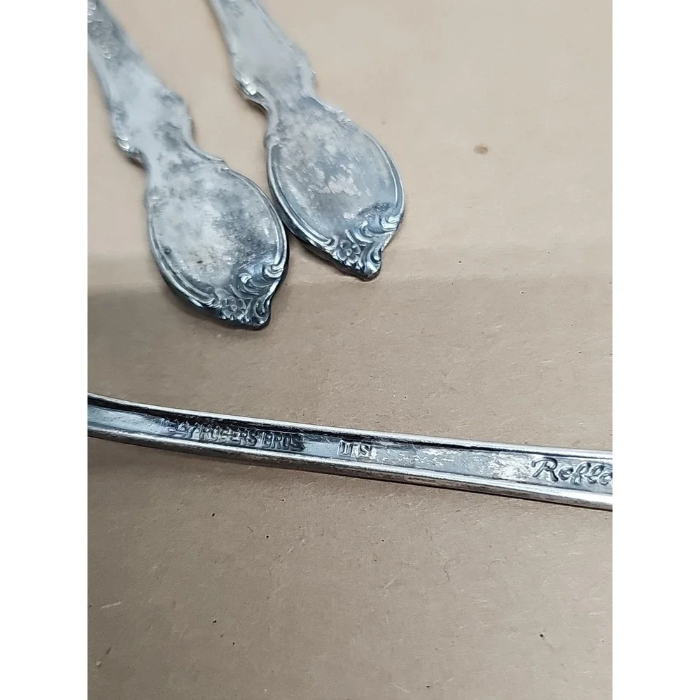 Wm. Rogers‎ Mfg 3 VTG Reflection Silverplate Cocktail Forks 5.5